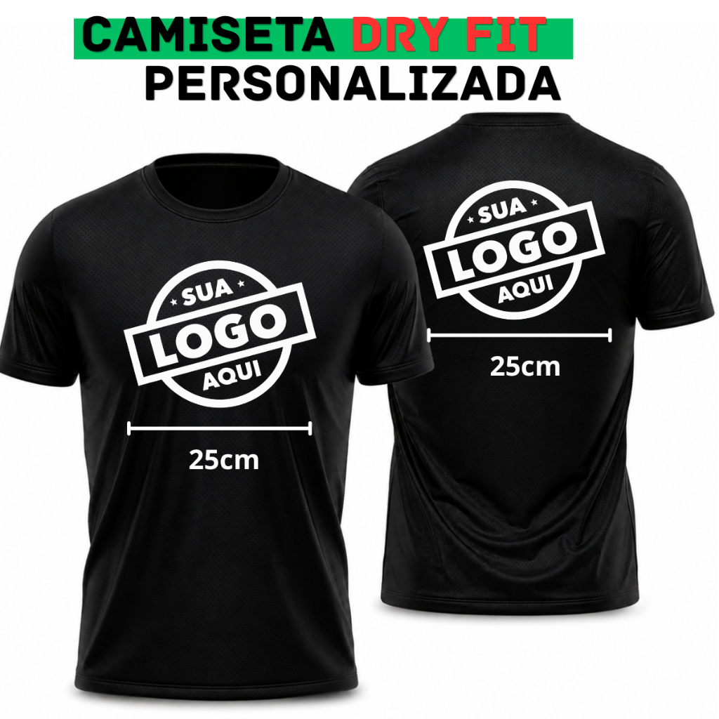 KIT COM 3 Camiseta Dry Fit Personalizada Com Sua Arte Estampada Uniforme Empresa Futebol