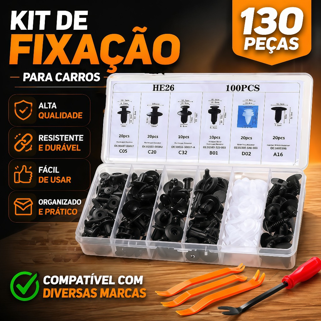 100/650 pcs Grampo Presilha Automotiva Prendedor Hibrido De Clipes De Fixação De Peças Pino Parachoque Carro Universal