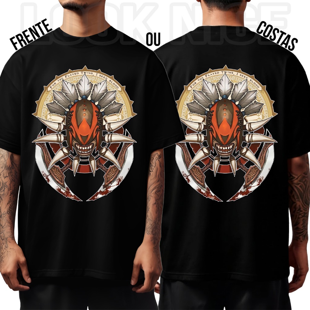 Camiseta Básica e Oversized Dota 2 Bloodborne Camisa Unissex - 1680