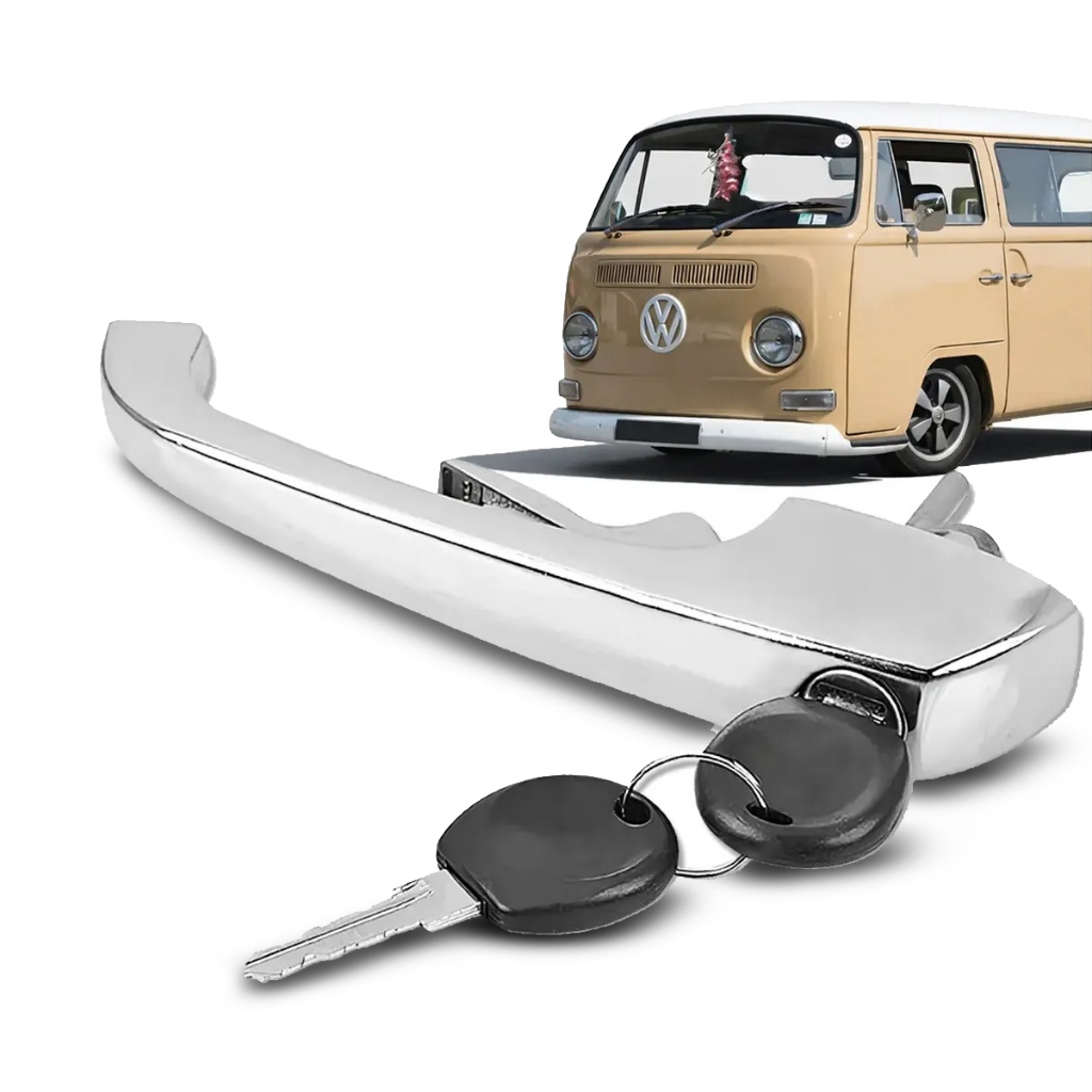 Maçaneta Externa Kombi 75 a 2013 Cromada Porta Dianteira Com Chaves