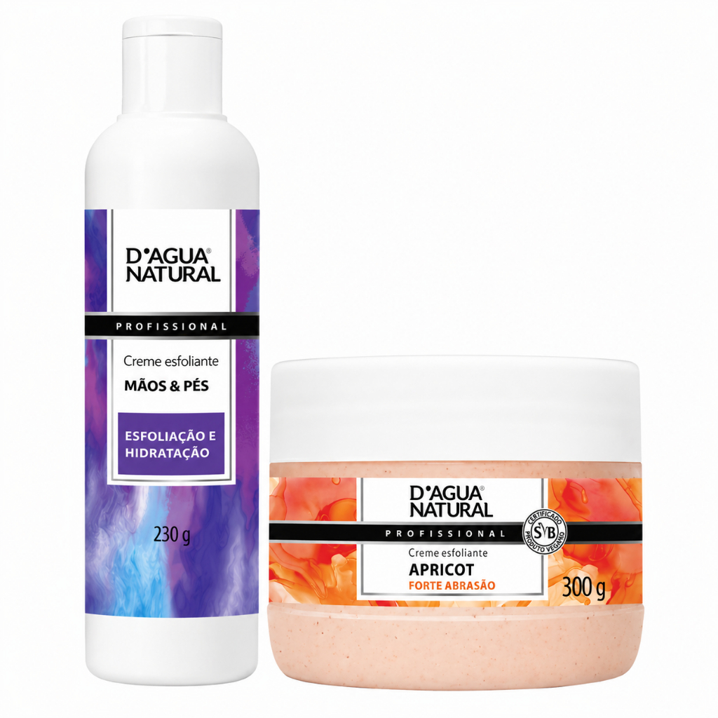 Esfoliante Forte Abrasão+Esfoliante Pé e Mãos D'agua Natural