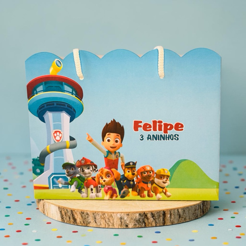 SACOLINHA Patrulha Canina Personalizado |  Sacolinha Nuvem | Lembrancinha | Minos | Aniversário PATRULHA CANINA 🩵🐶