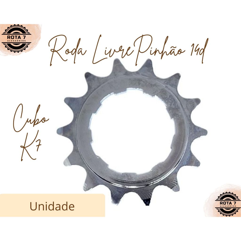Pinhão Roda Livre Catraca 14 Dentes P/ Cubo K7 BMX Bicicleta Bike