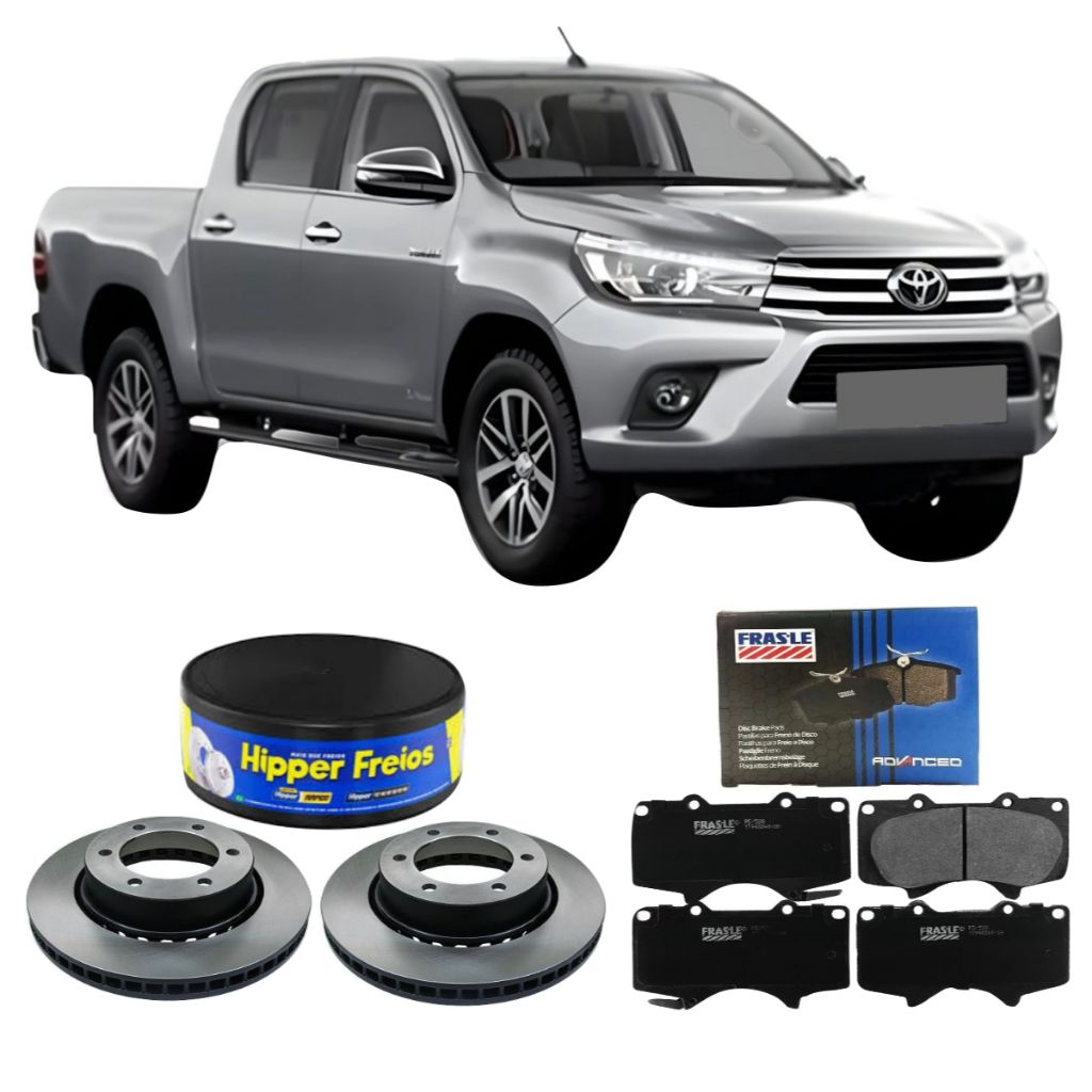 Kit De Disco + Pastilha De Freio Dianteira Hilux 2.8 2020 A 2026 Hipper Freios Frasle