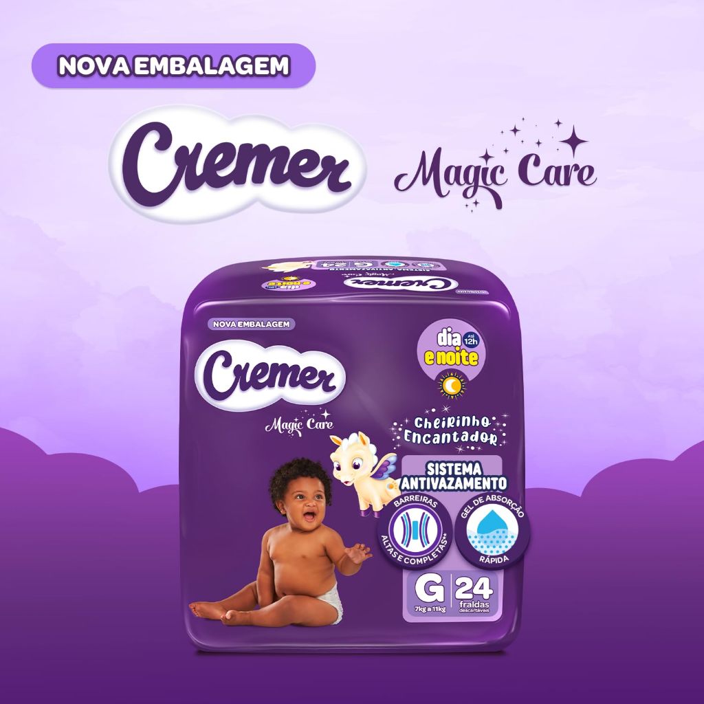 Fralda Descartável Cremer Jumbo G - 24 Unidades