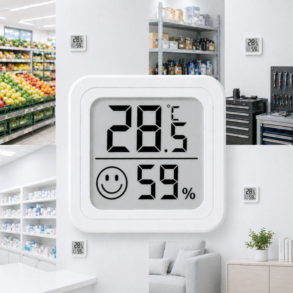 Higrômetro Digital Com Termômetro 2 em 1 Medidor de Umidade e Temperatura Ambiente Display LCD Portátil Compacto
