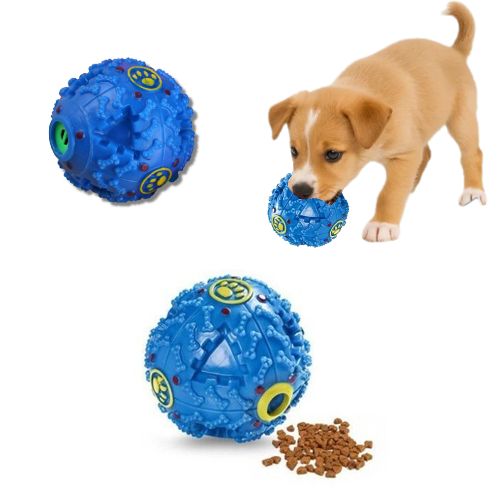 Bola Interativa Cachorro Porta Petisco Com Som Brinquedo Pet Inteligente 7cm