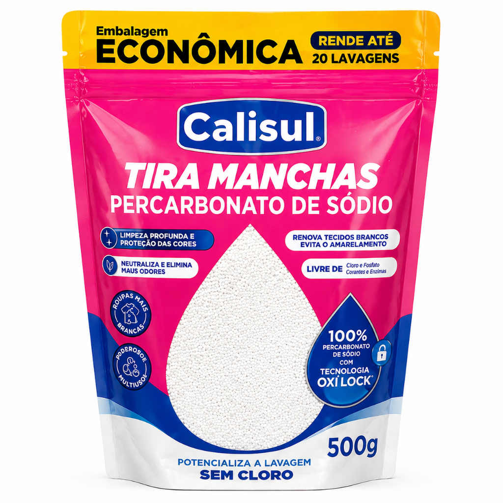 Percarbonato de Sódio 100% Puro Calisul Tira Manchas Roupa Branca Colorida Alvejante Limpeza