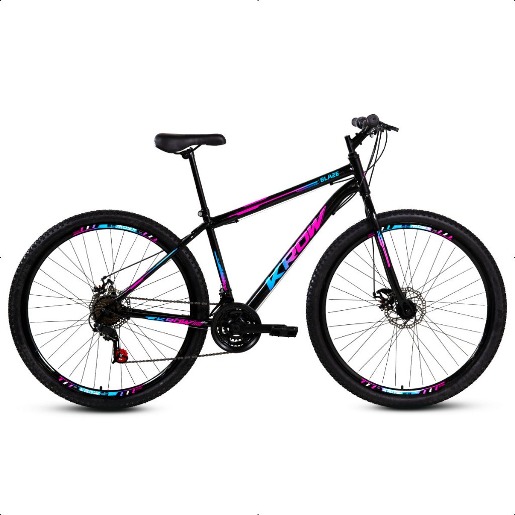 Bicicleta Aro 29 Aço Carbono Freios A Disco 21 Marchas Krow Bikes Para o dia a Dia Passeio
