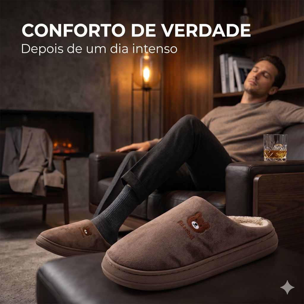 Pantufa Feminina Super Macia Quentinha Antiderrapante Conforto Inverno Leve para Casa