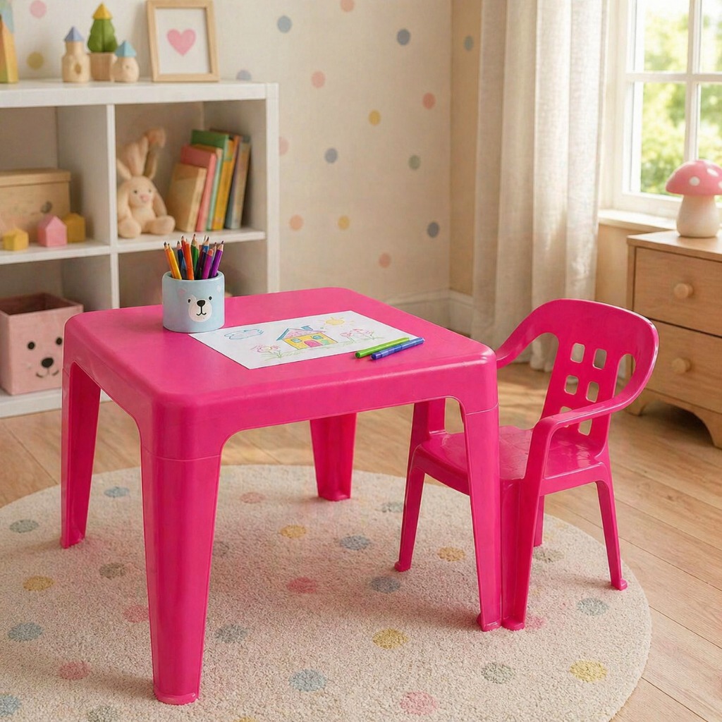 Mesa Infantil 1 Cadeira Poltrona Plástica Leve Robusto Montessori Kids Criatividade Ergonômica Conforto Atividades