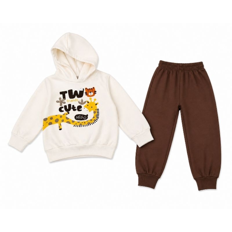 Conjunto Infantil Masculino Moletom com Capuz + Calça Jogger Menino Confortável Casual