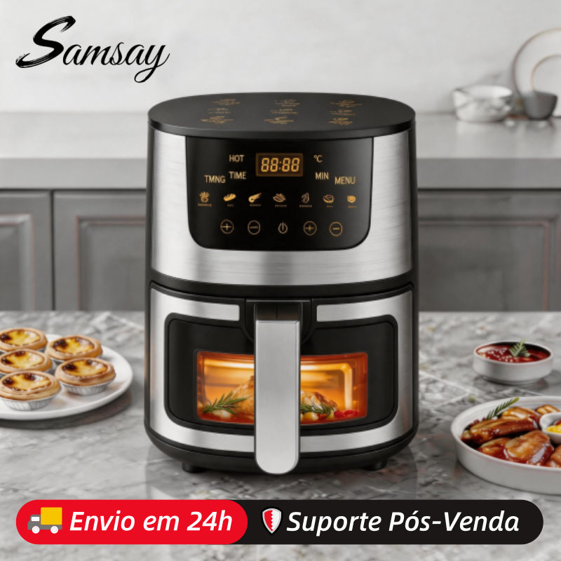 Air Fryer 220v 7l 1800w Touchscreen Digital Fritadeira Sem Óleo Preta 9 Funções Fritadeira Elétrica Air Fryer — R$ 349,00 em Shopee, 42% OFF