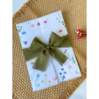 Convite de Casamento Envelope Vegetal Personalizado com Fita Rústica