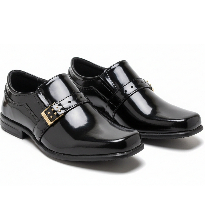 Sapato Social Infantil Masculino Leve e Confortavel Preto
