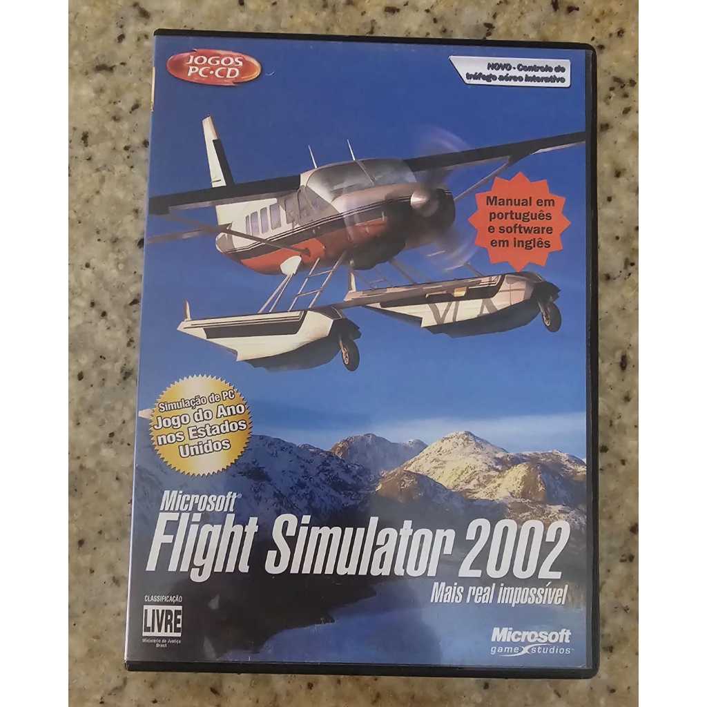 Jogo PC CD 'Microsoft Flight Simulator 2002' (Manual Em Português e Software Em Inglês).