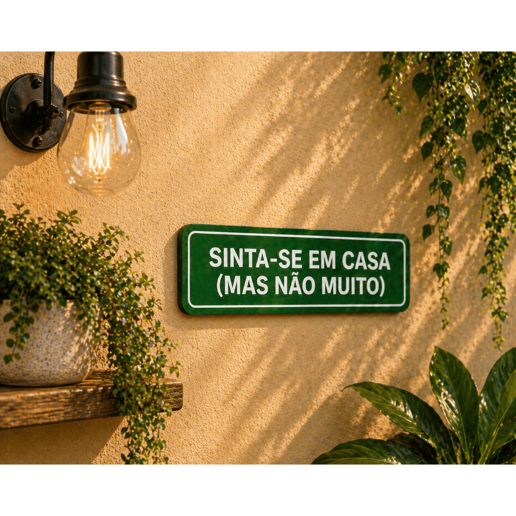 Placa Decorativa "Sinta-se em casa (mas não muito)" Escrita em Relevo Decore com humor e personalidade — imagem 2 de 2