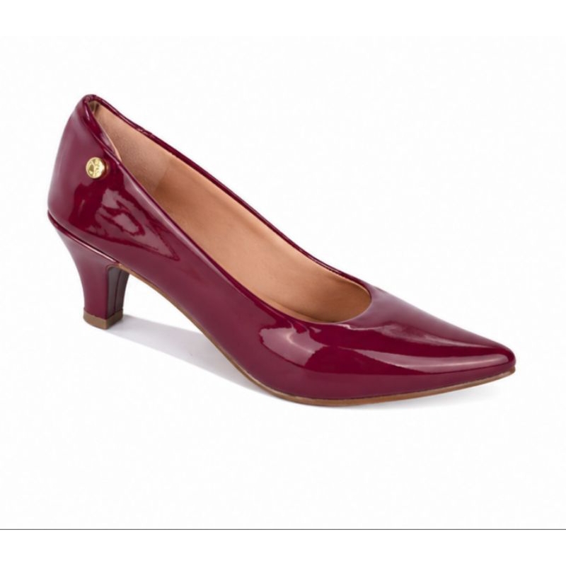 Scarpin Marsala Verniz Confortável Sapato Feminino Salto 6cm Elegante Bico Fino do 34 ao 40 (Mais Vendido)