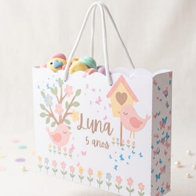 Sacolinha Personalizada Jardim Encantado | Lembrancinhas | Aniversário | Sacola Surpresa/PEGUE E MONTE