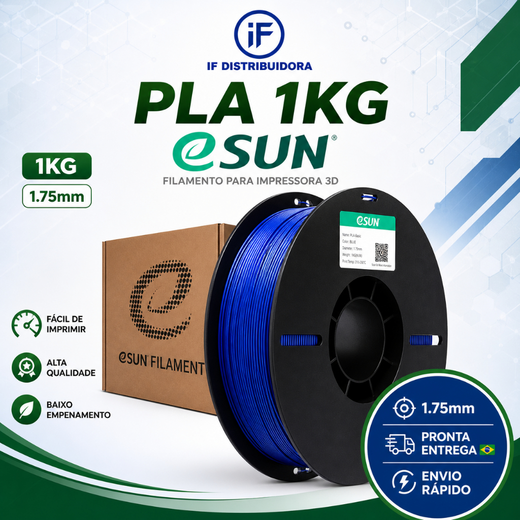 Filamento PLA eSUN Basic 1KG 1.75mm Original Alta Qualidade Impressora 3D Várias Cores
