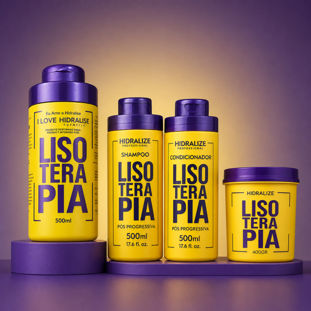 Kit Progressiva Lisoterapia Sem Formol 500mL Shampoo Condicionador Máscara Reconstrutora  4 x 1