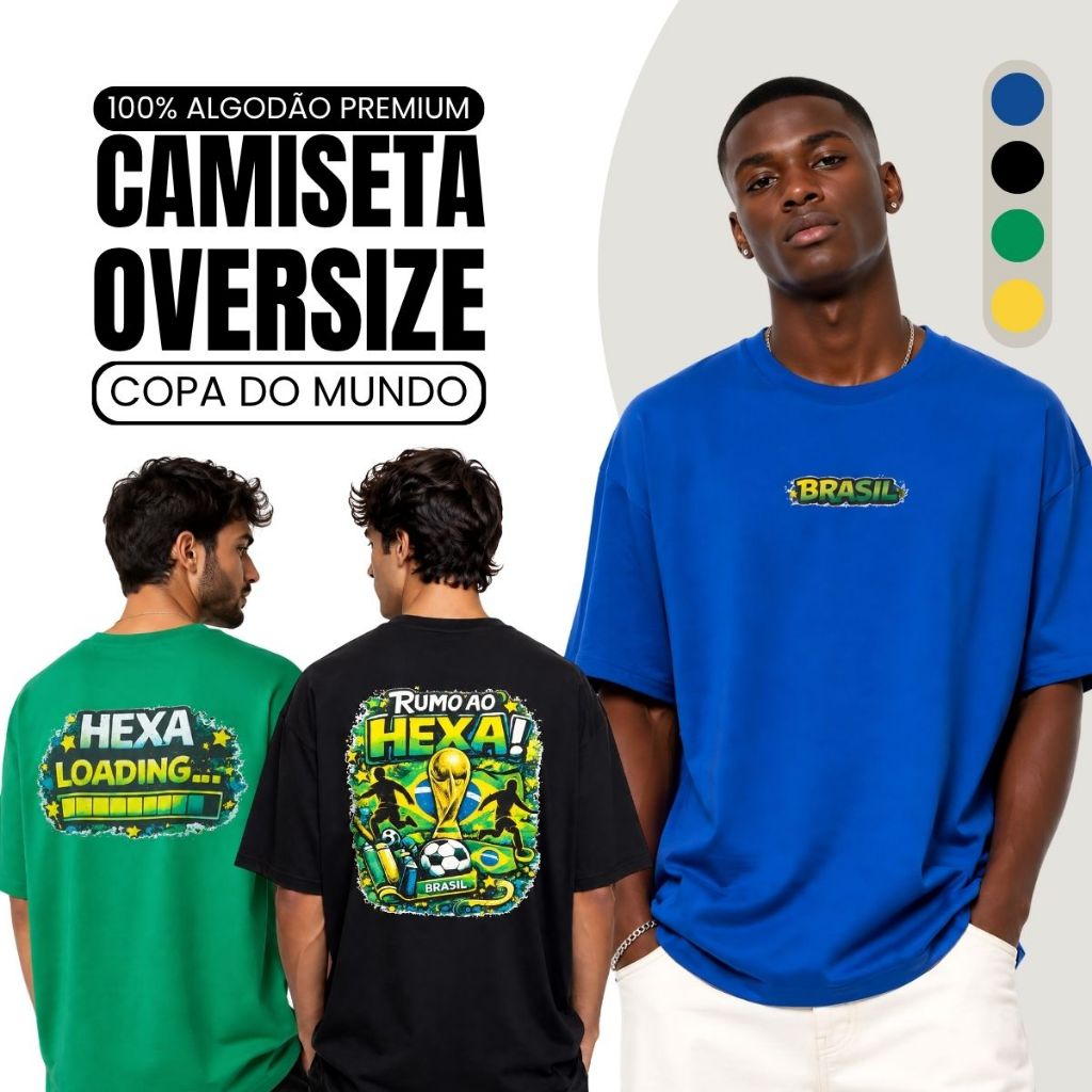 Camiseta do Brasil 2026 100% Algodão Camisa da Copa Camisa Copa do Mundo 2026 Personalizada