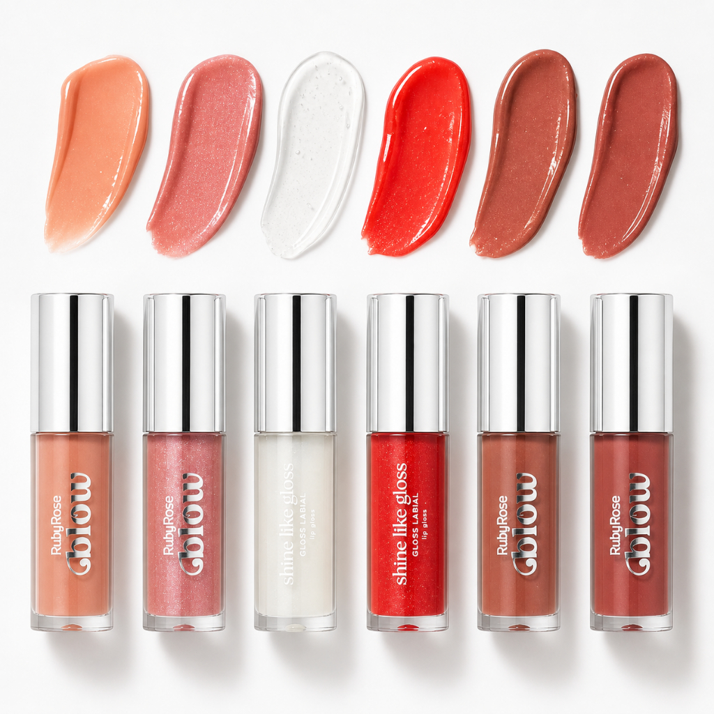 Gloss Labial  Ruby Rose Shine Like Gloss Blow Várias Cores Efeito Glow