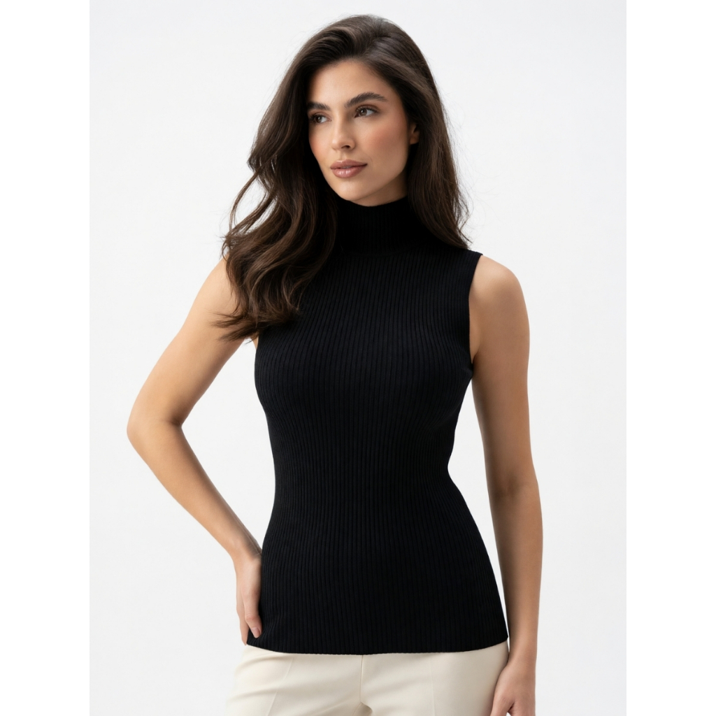 Blusa Feminina Garrafinha Regata Tricot