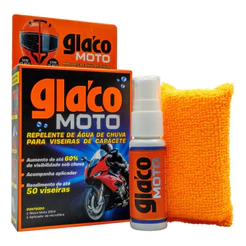 Glaco Moto 20ml Rende 50 Viseiras Repelente De Água Para Capacete