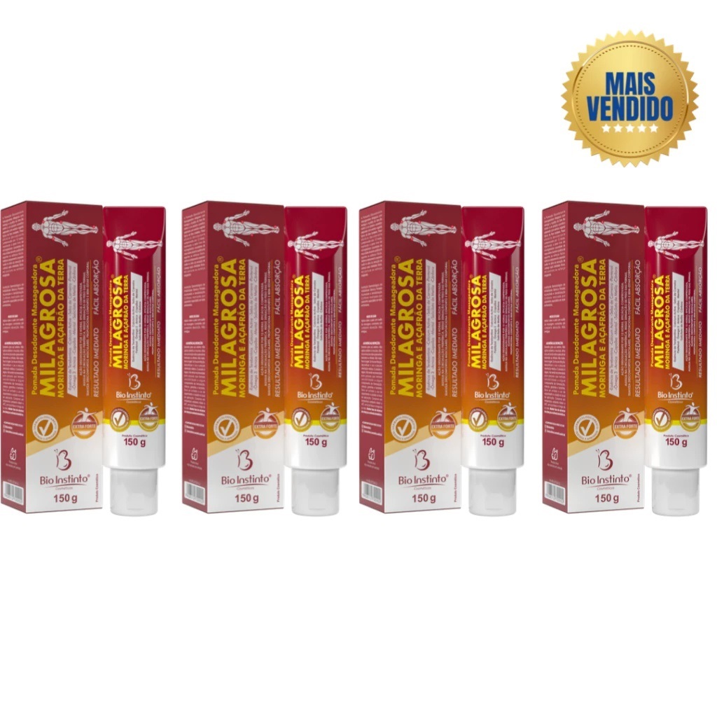 kit 4 UNID Pomada Massageadora Milagrosa 150g -Bio Instinto