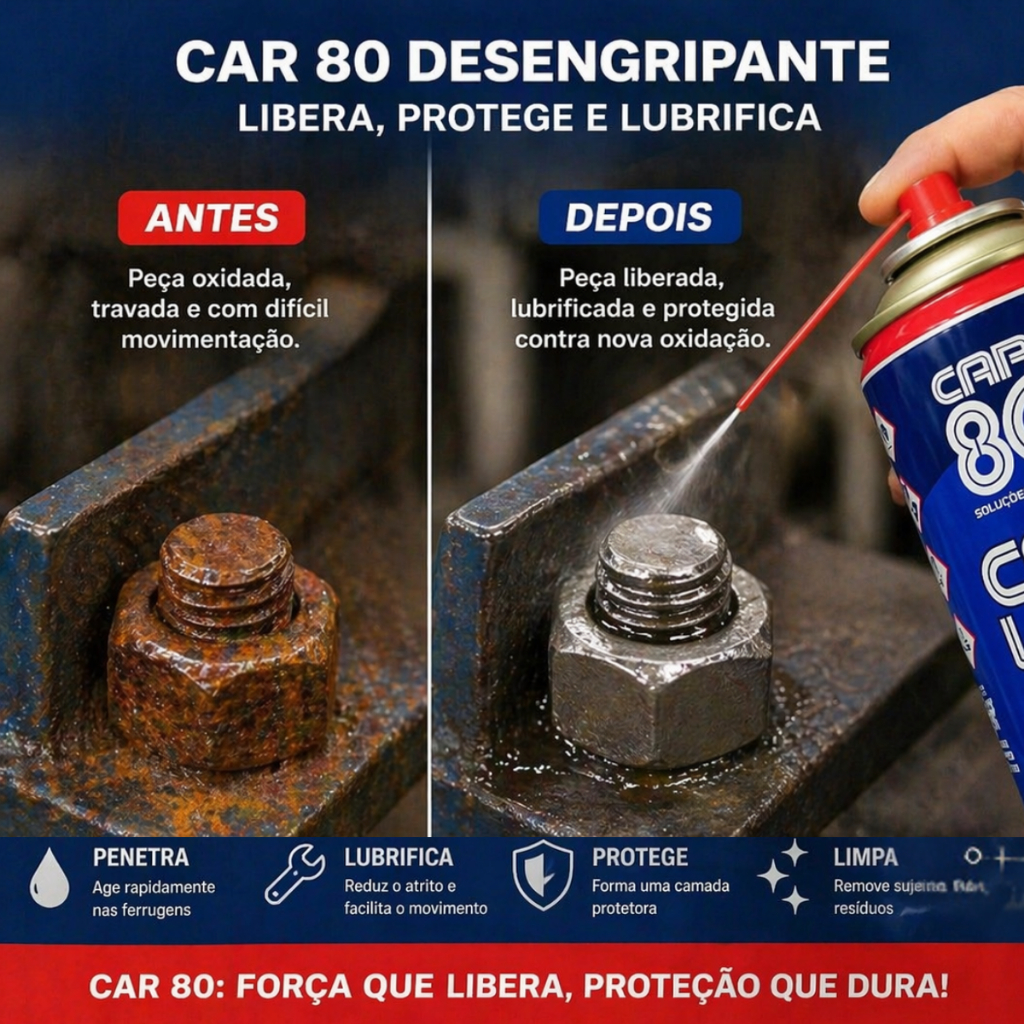 Kit 3 Unidades Car Lub Desengripante Spray 300ml - Lubrificante Antiferrugem Multiuso Ação Rápida