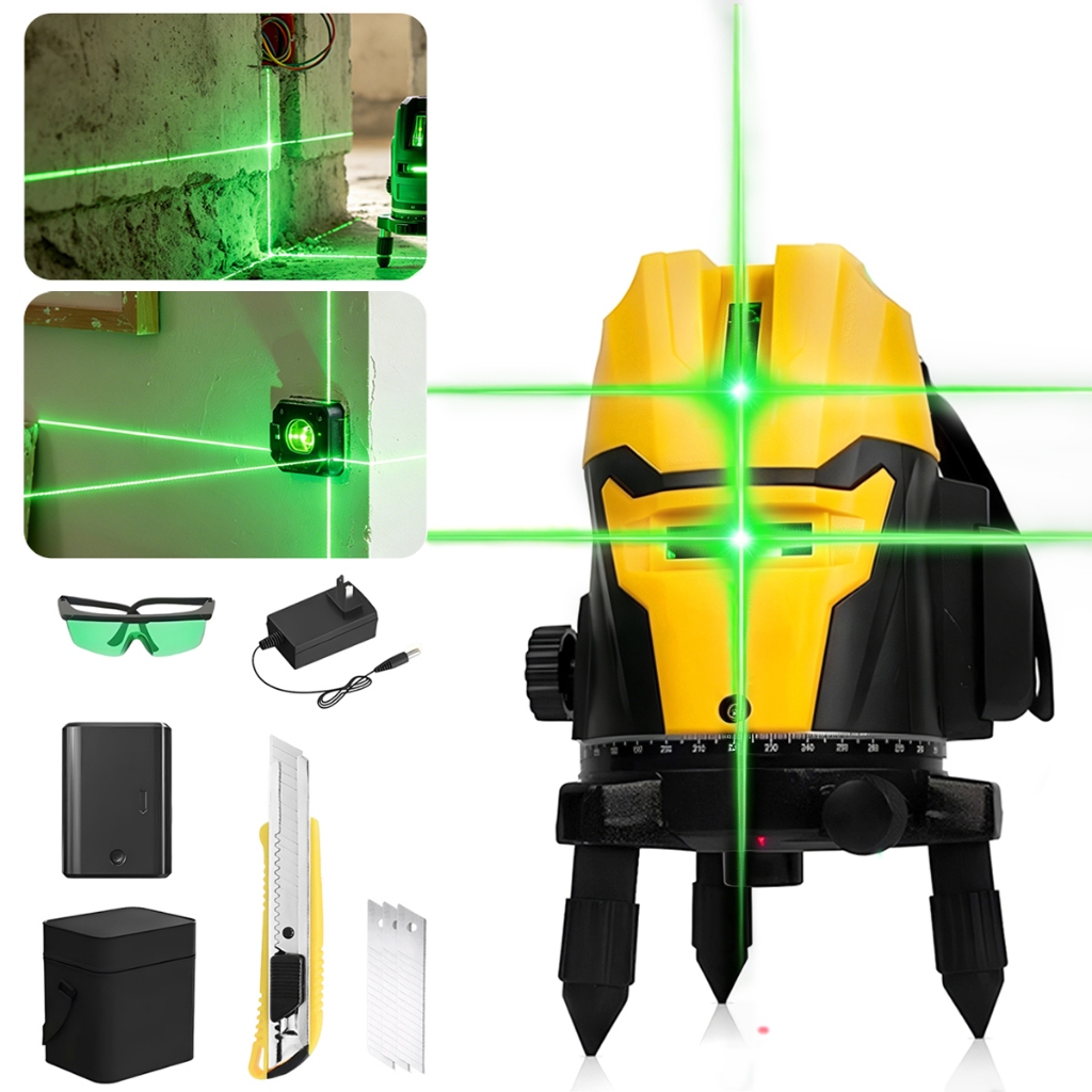 Nivel a laser Automático Verde  360° com Maleta ,nível laser profissional, nivel laser,5 linhas