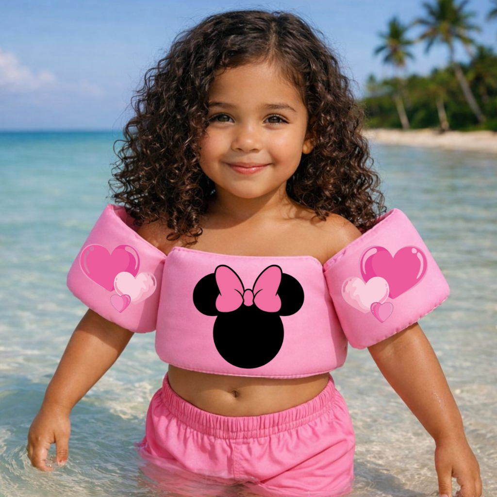 Colete Boia Flutuação Não Fura Infantil Unissex Estampado Nylon Kids Praia Piscina