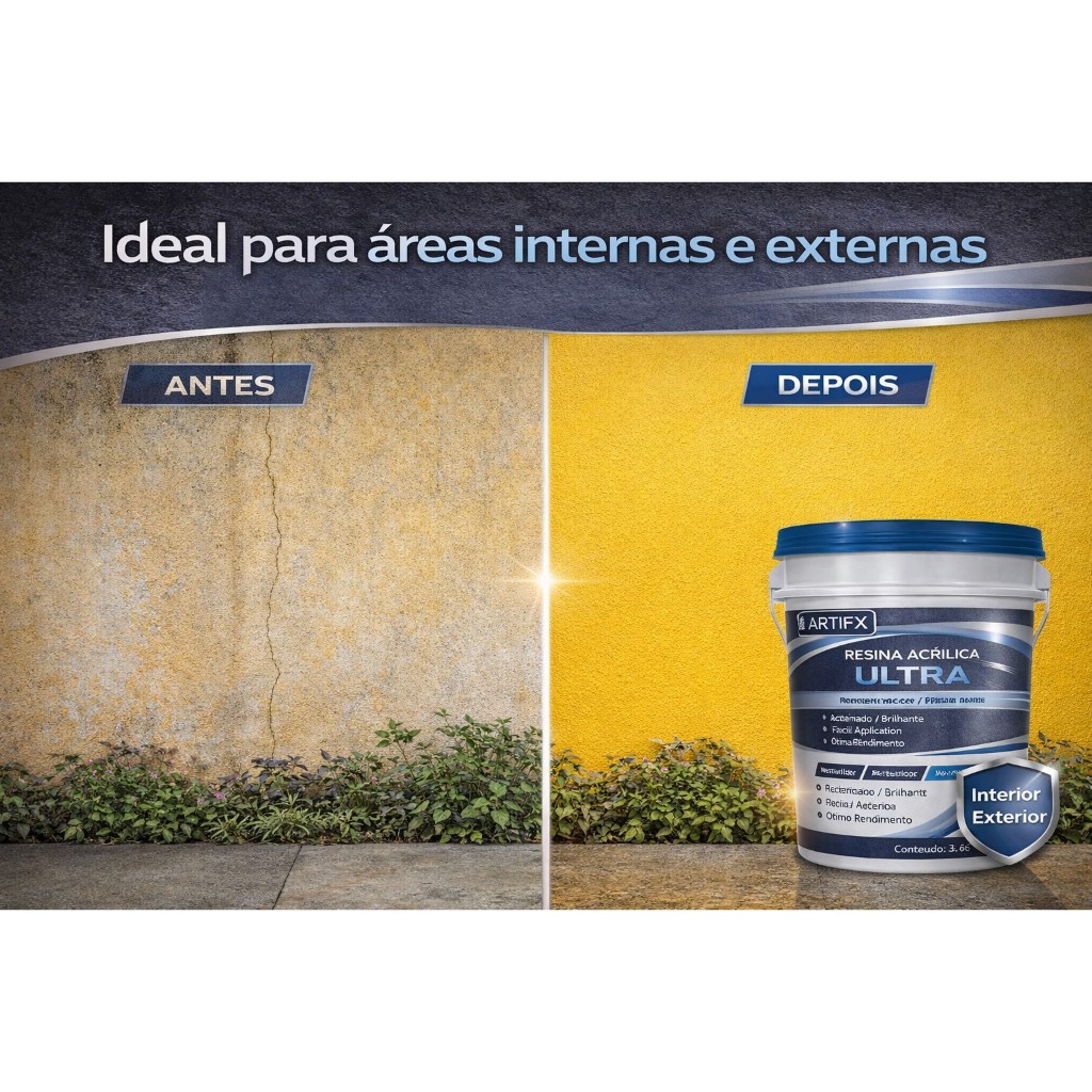 Resina Acrílica Cintilar Impermeável Lavável da Brilho 3,6 Litros — imagem 2 de 2