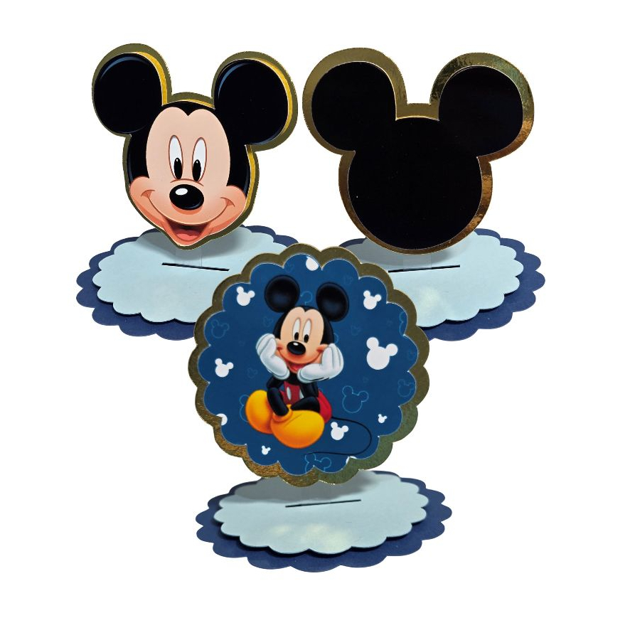 Tags 3D aplique em pé Mickey Mouse - lamicote metalizado dourado lembrancinhas personalizadas