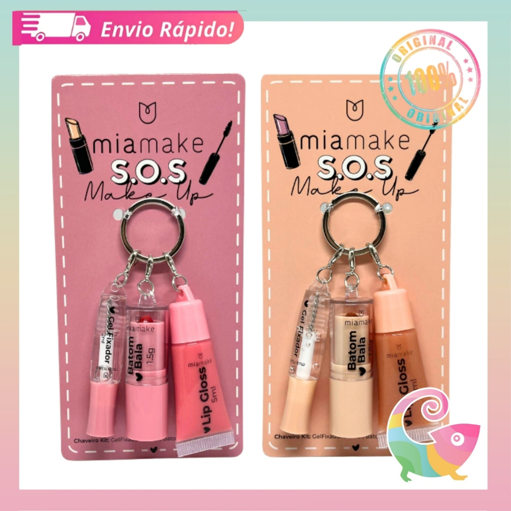 Kit Chaveiro 3 em 1 Mia Make S.O.S Make Up