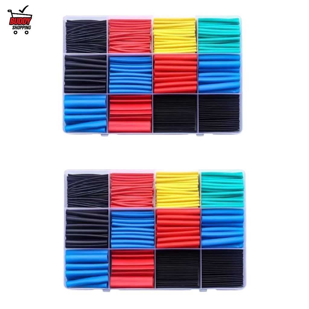 Kit 1120 Peças Tubo Termo Retrátil Colorido (2 Estojos de 560)  Espaguete Fios Luatek LWJ-133