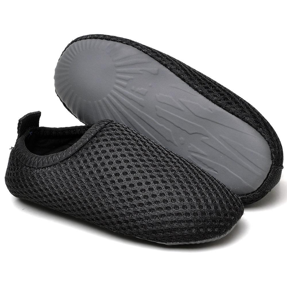 Sapatilha Preto Antiderrapante  Neoprene Sapato Aquático De Criança Infantil Calce Fácil