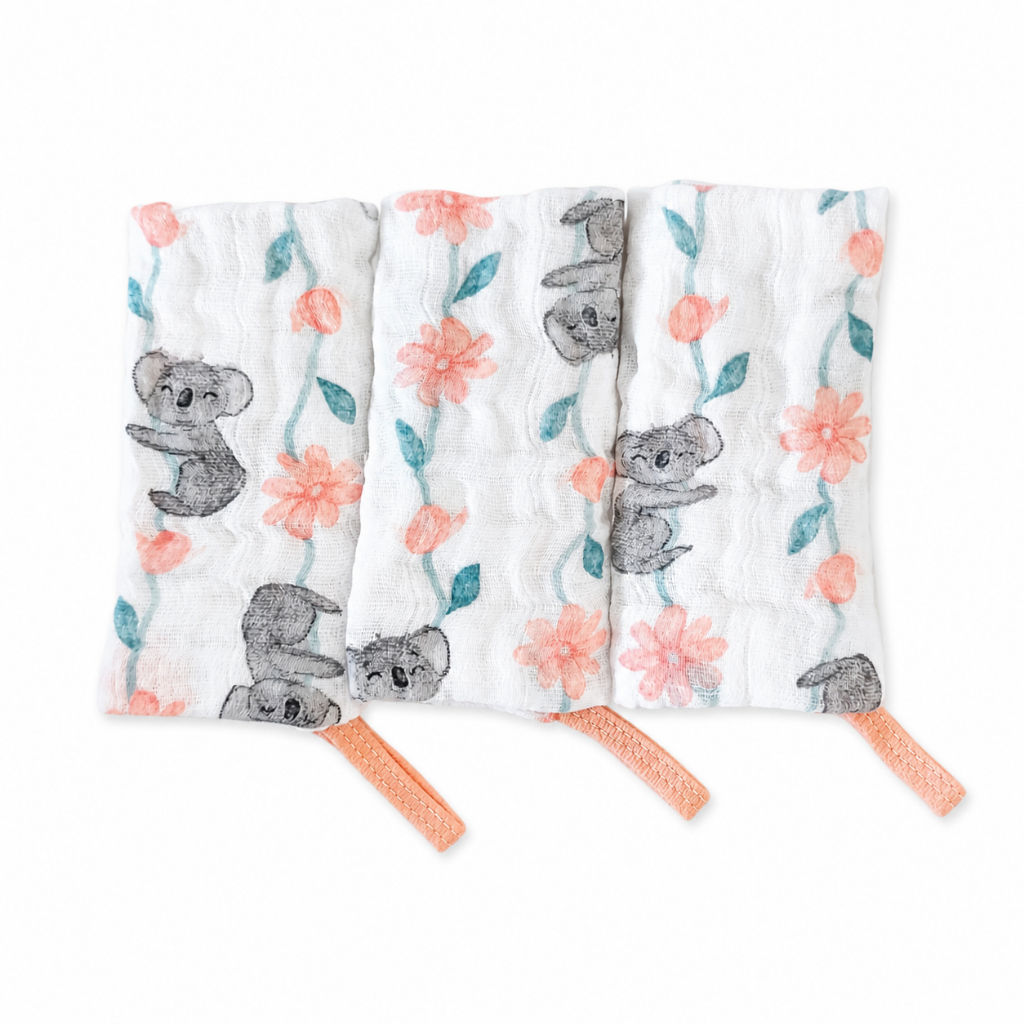 Kit 12 Toalha Pano de Boca Menino Menina Enxoval Macia Soft 100% Algodão Com Prendedor de Chupeta