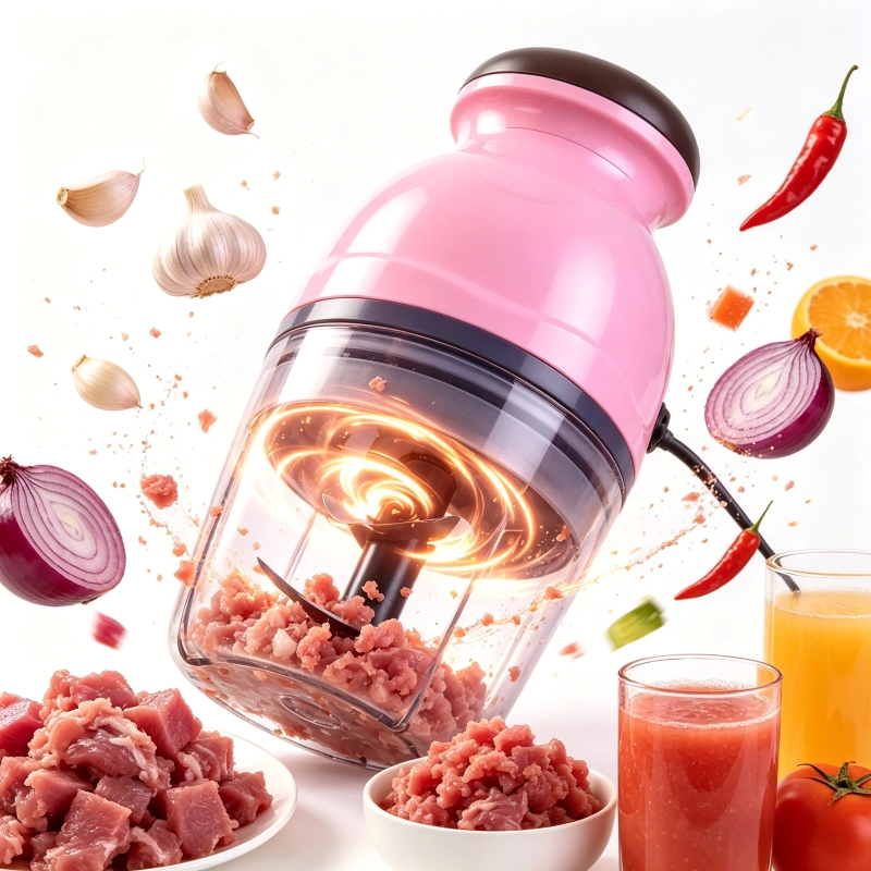 Mini Processador Elétrico 600ml Triturador Alimentos Cozinha Carne Alho Legumes
