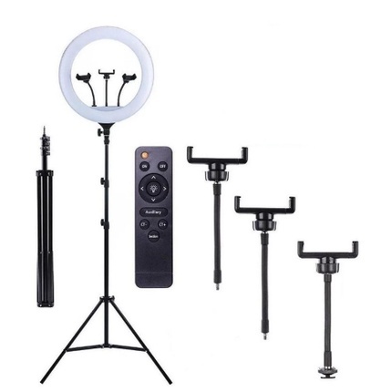 Ring Light 18 polegadas Com Suporte 3 Celulares e Tripe 2,10
