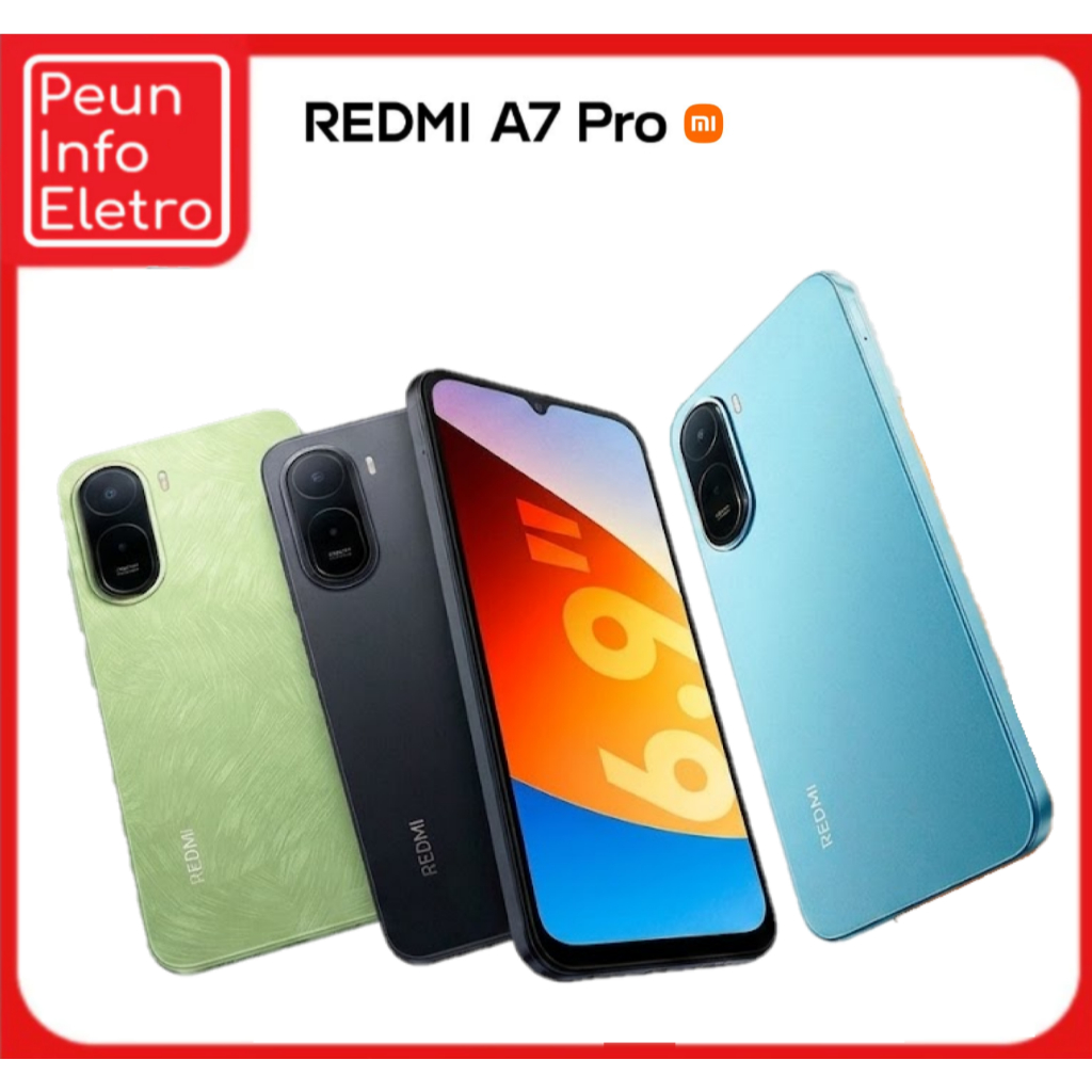 Celular Redmi A7 Pro 4G 128GB + 4GB RAM 6.9" 6000mAh 13MP câmera IA