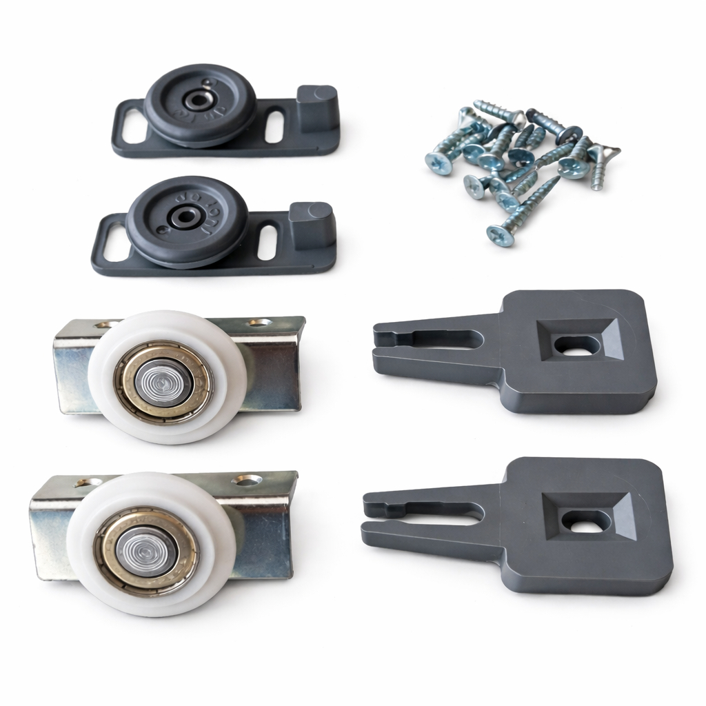 Kit De Sobrepor Para Porta de Correr Com Sustentação Inferior Roldanas 32mm 40kg