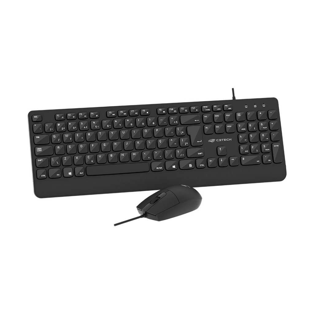 Combo Teclado E Mouse USB ABNT2 Multimídia Plug And Play KT-150BK