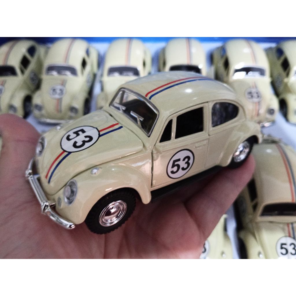 Miniatura Carro Fusca Herbie 53 fusquinha 12 cm escala 1/32