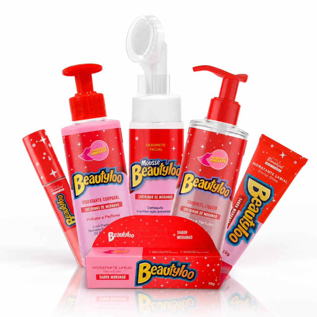 Kit Linha Beautyloo Cheirinho de Chiclete Hidratante Face Beautiful