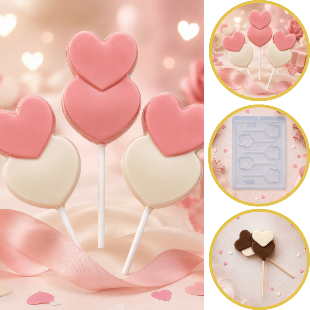 1~10 Forma Simples Pirulito Muito Amor 9360 em Acetato BWB Para Bombom e Doces de Chocolate (CHOCO)