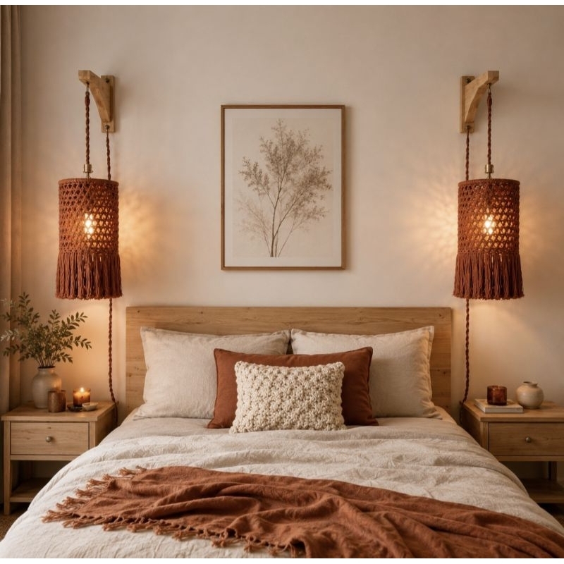 Luminária macramê/Lustre pendente/Luminária pendente/Macramê/Luminária boho/Decoração boho/Lustre/Abaju.