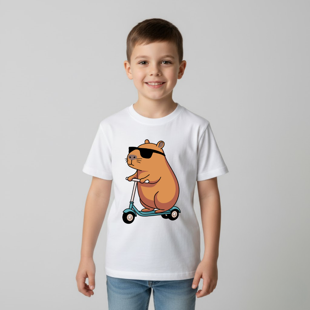 Camiseta Infantil Capivara Masculina Desenho Estampada 2 ao 14 100% Algodão Super Macia
