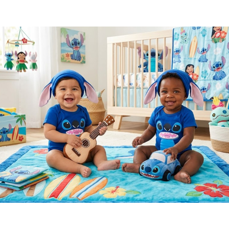 Body Bebê Stitch / Touca - Menino e menina - Mesversário temático